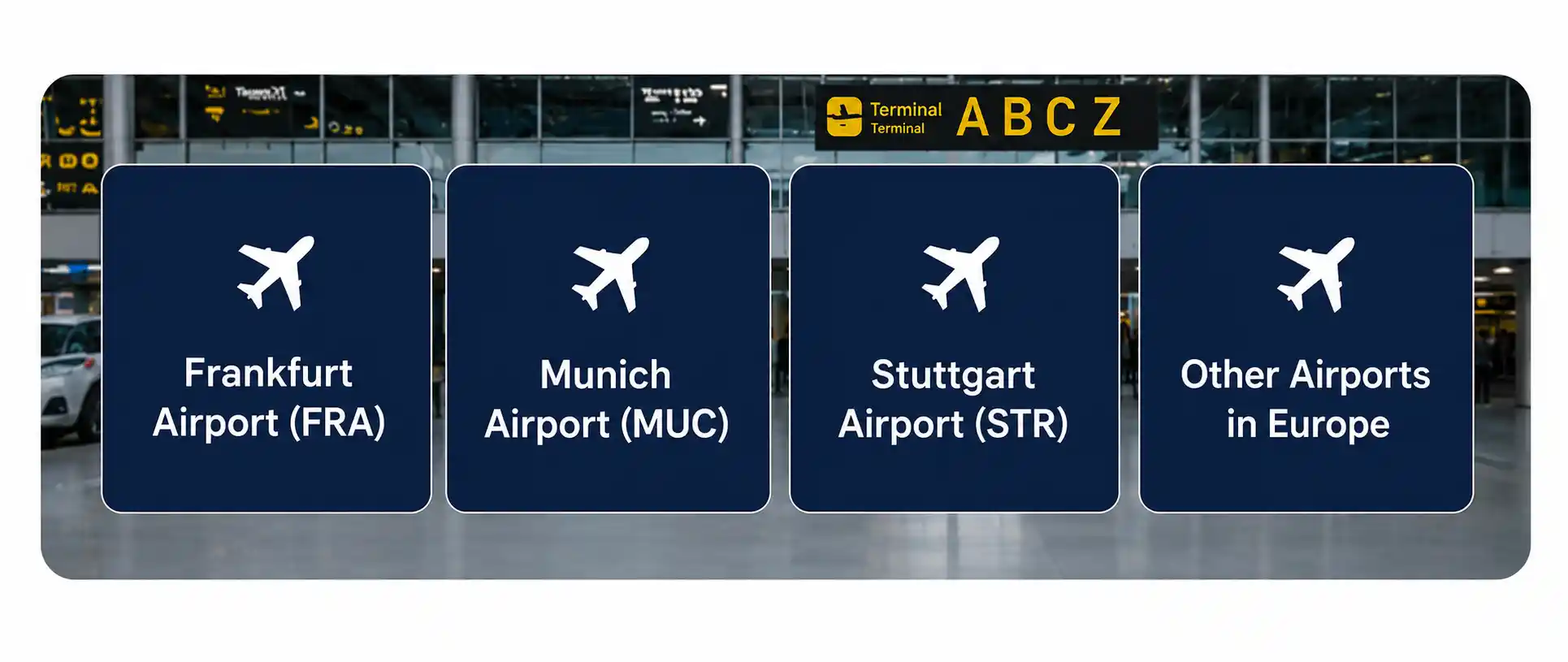 Direktes Flughafen-Terminal Raster
