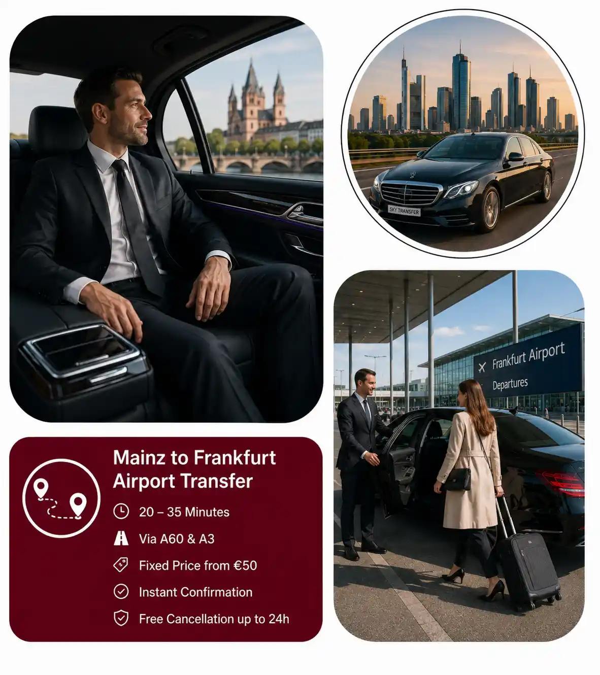 Flughafentransfer von Mainz zum Frankfurt Flughafen