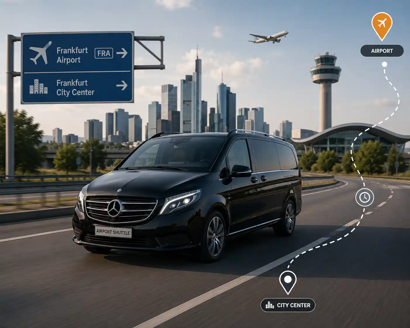 Effiziente Routenplanung für Flughafen Shuttle Fahrten in Frankfurt