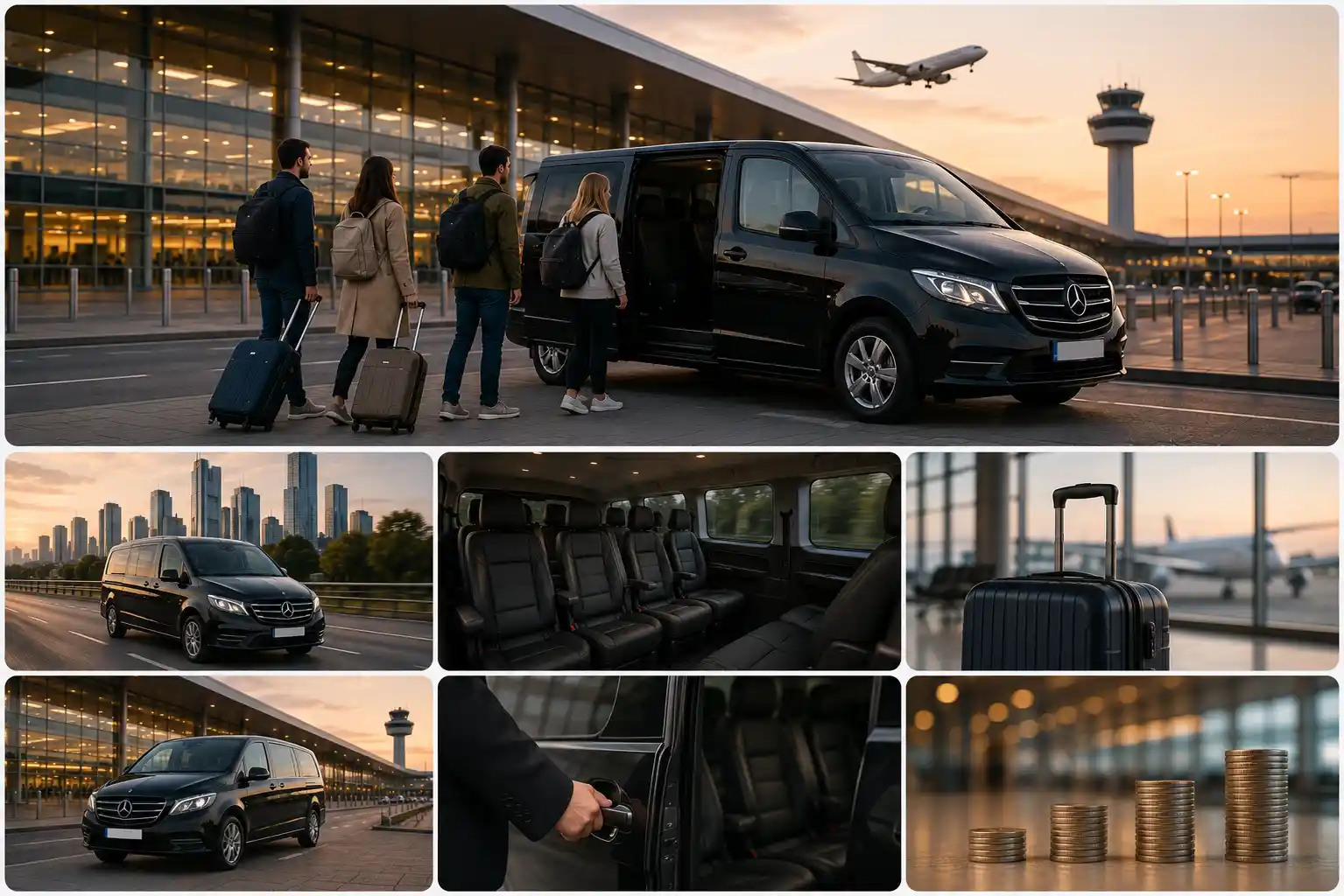 Fahrzeug für Flughafen Shuttle Fahrten in Frankfurt