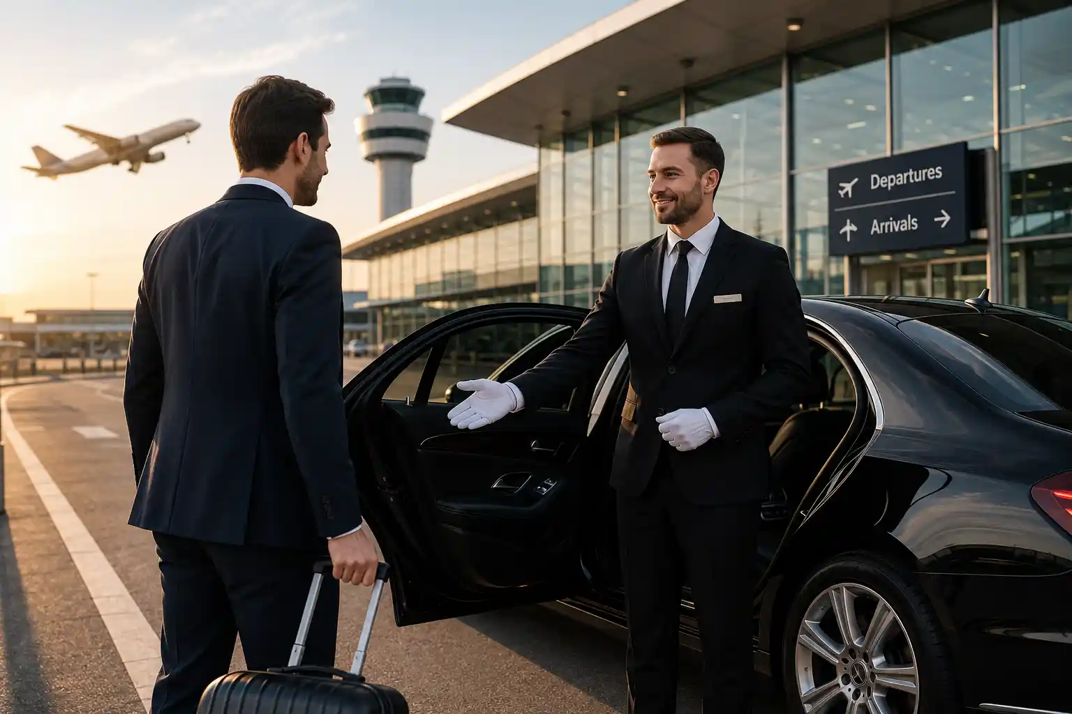 Professional chauffeur for business travel in Frankfurt