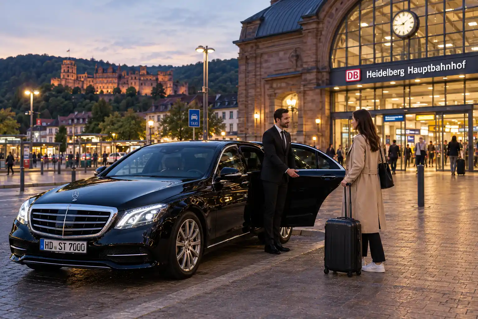 Punctual pickup in Heidelberg for Frankfurt Airport