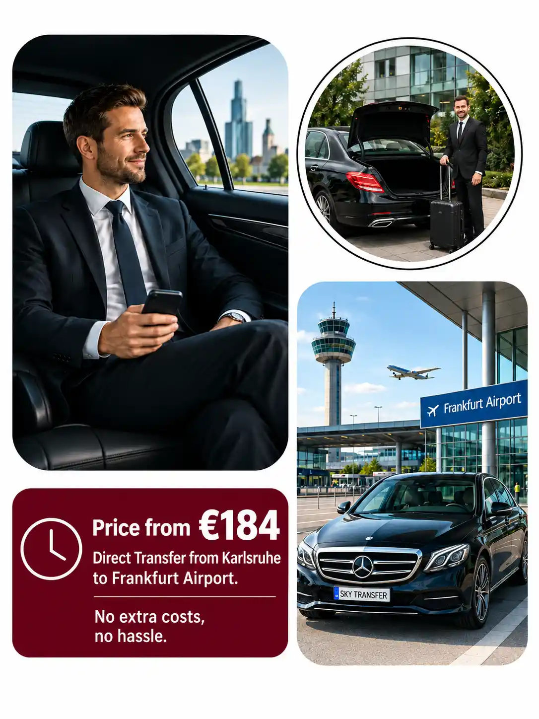 Airport transfer from Karlsruhe to Frankfurt Airport
